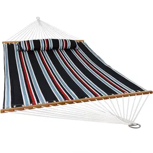 11FT Merah Double Kain Berlapis Hammock dengan Bantal