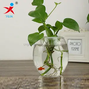 Vas Kaca Transparan Gantung Tahan Suhu Tinggi Bening/Pot Bunga Hidroponik Tanaman Rumput Tembaga Lainnya
