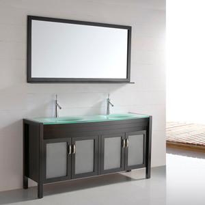 Doppi lavandini <span class=keywords><strong>bagno</strong></span> mobili espresso finitura grigio cenere pavimento toccato classica in legno massello <span class=keywords><strong>bianco</strong></span> da <span class=keywords><strong>bagno</strong></span> vanity - Product Image 3