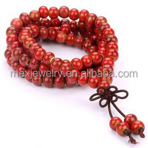 Buddista tibetano 108 Perline Porcellana Rosari Da Polso Meditazione Mala Bracciale In Ceramica - Product Image 3