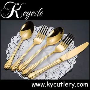Cake Server Fork gold coloured cutlery, Christmas Gift unique gold cutlery, European And Usa Hot Cutlery royal cutlery set