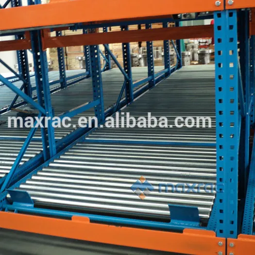 Maxrac steel roller system mobile rack pallet gravity racking system