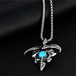 Prezzo di fabbrica della collana dell'<span class=keywords><strong>aquila</strong></span> dell'acciaio inossidabile della collana del pendente dell'<span class=keywords><strong>aquila</strong></span> turchese di stile Punk dell'annata - Product Image 2