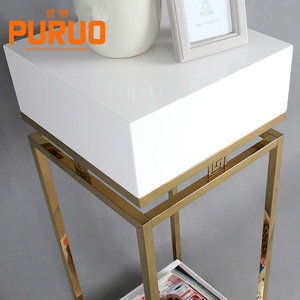 Living Room Furniture Corner White Wooden <strong>Tall</strong> Flower Stand Living Room Side <strong>Table</strong> - Product Image 4