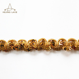 Thanh lịch vàng bạc sáng kim loại Gimp sequin Trims - Product Image 4