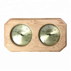 Traditional Wood Sauna Room Wall Mounted Hygrometer And Thermometer