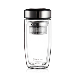 High Quality Double Wall Glass Cup With Lid Custom Glass Tea Strainer <strong>Infuser</strong> Travel <strong>Mug</strong> - Product Image 6