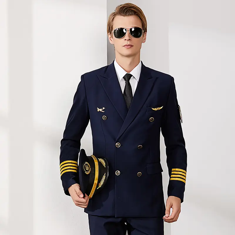 Custom Fashion Design Air Pilot Stewardess Hostess Flight Attendant Airline Uniforms