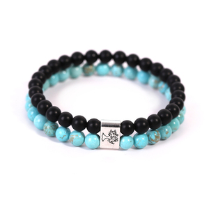 Pulsera multicapa con Árbol de la <span class=keywords><strong>Vida</strong></span> Azul turquesa de 6MM de alta calidad, <span class=keywords><strong>seguro</strong></span> comercial - Product Image 1