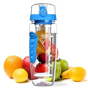 Bán sỉ 900ml BPA free nhựa trái cây Infuser chai nước với bộ lọc, leakproof thể thao đi bộ đường dài cắm trại uống