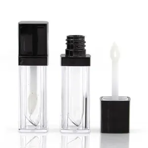 Makeup new item empty lipgloss clear tube container plastic cosmetic packaging, double wall Lipstick shape, Easy to carry around