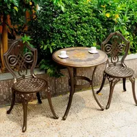 Top Qualität günstigen Preis Aluminium guss Terrassen möbel Ess-Set Outdoor Metall Tisch und Stühle