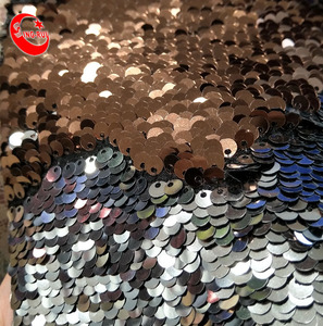 Vente en Gros de Tissus à Paillettes Épaisses Brillant de Luxe pas Cher Séquence Grand Flip <span class=keywords><strong>Blanc</strong></span> Rouge Ombre Tissu à Paillettes Rose Réversible - Product Image 2