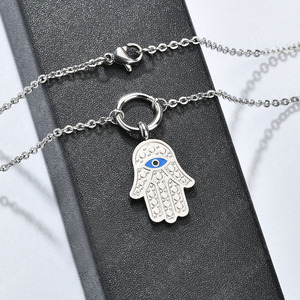 Europa <span class=keywords><strong>di</strong></span> Vendita Caldo Hamsa <span class=keywords><strong>Collana</strong></span> in acciaio inossidabile <span class=keywords><strong>Fatima</strong></span> Custom Hamsa Argento <span class=keywords><strong>Mano</strong></span> <span class=keywords><strong>di</strong></span> <span class=keywords><strong>Fatima</strong></span> <span class=keywords><strong>Collana</strong></span> - Product Image 3