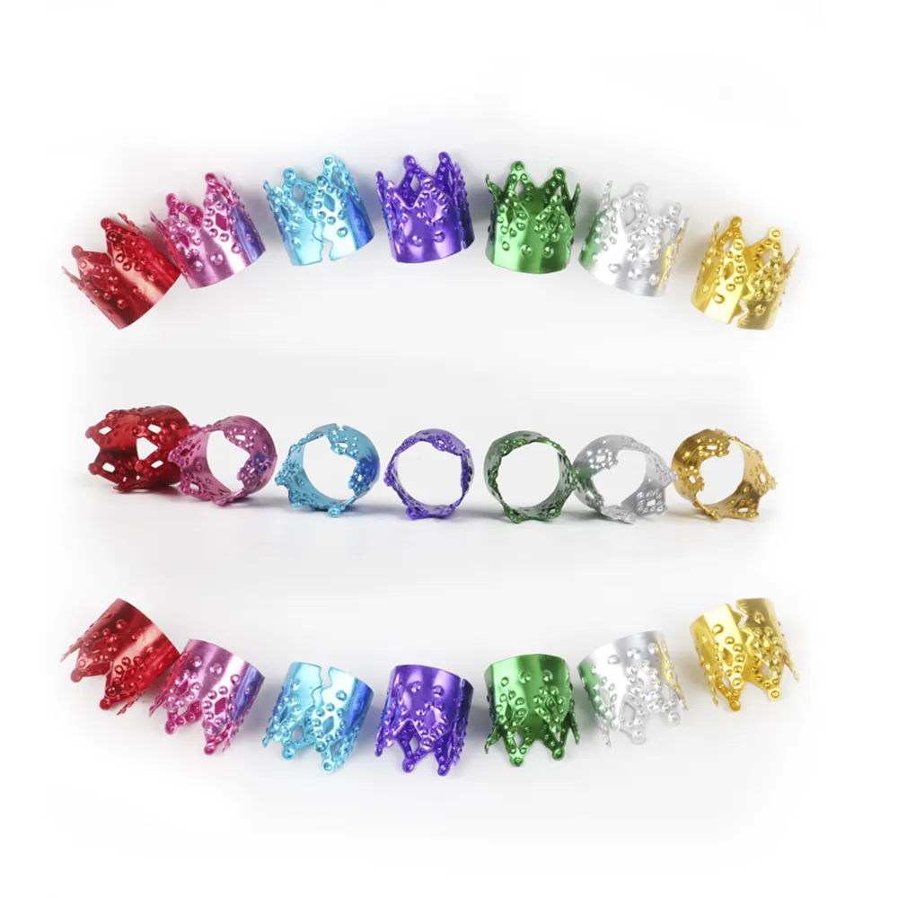 AliLeader Metal Adjustable Hair Cuffs 7 Colors Hair Beads For Dreadlocks