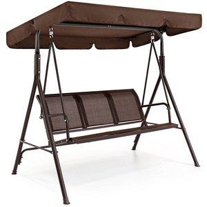 Canapé balançoire pour 3 personnes, canopée d'extérieur, pour jardin, porche, patio, Convertible - Product Image 1