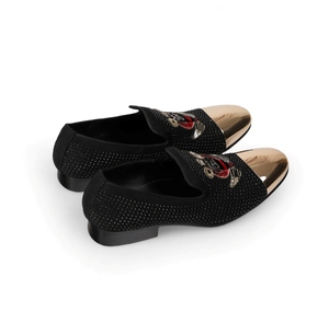 NA190-<span class=keywords><strong>mocasines</strong></span> de Metal hechos a mano con cristales negros para hombre, <span class=keywords><strong>mocasines</strong></span> cómodos con fondo, zapatos de marca de lujo a la moda para el estrés - Product Image 3