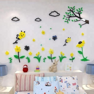 Adesivo Murale per Bambini a Forma di Piccola Ape Cartoon, Cancellabile, in Acrilico 3D, Impermeabile, Ecologico, Durevole, Stampato UV, Fustellato con Verniciatura Opaca - Product Image 2