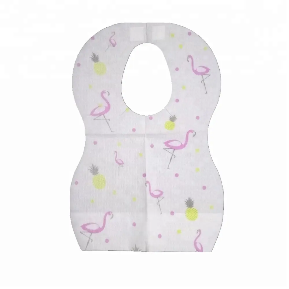 Mom Favors Soft Non-woven Adhesive Strip Crumb Catcher 10 Packs disposable soft Baby Bibs