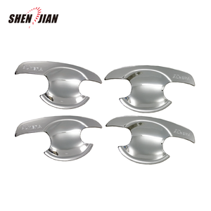 โครเมี่ยมสีดำคาร์บอนไฟเบอร์ประตูชาม Trim ชุดชุดอุปกรณ์เสริมสำหรับ <span class=keywords><strong>Almera</strong></span> 2014 - Product Image 4