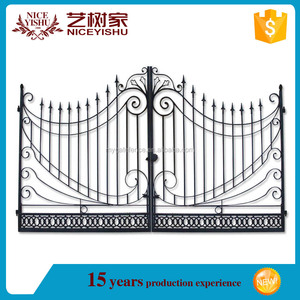 Yishu barato <span class=keywords><strong>de</strong></span> la fábrica hermosa <span class=keywords><strong>casa</strong></span> valla metálica grill puerta diseño, Principal <span class=keywords><strong>de</strong></span> hierro forjado puertas - Product Image 3