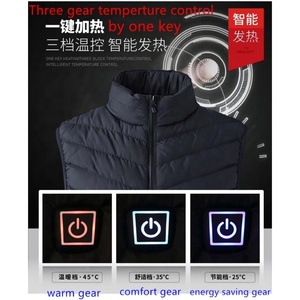 ผู้ชายสามเกียร์ควบคุมอุณหภูมิอัจฉริยะอุ่นเสื้อกั๊กยืนทอแจ็คเก็ตฤดูหนาว 100% โพลีเอสเตอร์แจ็คเก็ต - Product Image 3