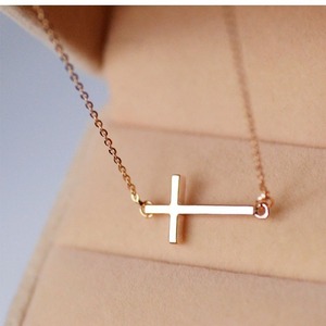 Collana con croce laterale in argento <span class=keywords><strong>Sterling</strong></span> 925 con fabbrica di gioielli personalizzati Daochong - Product Image 4
