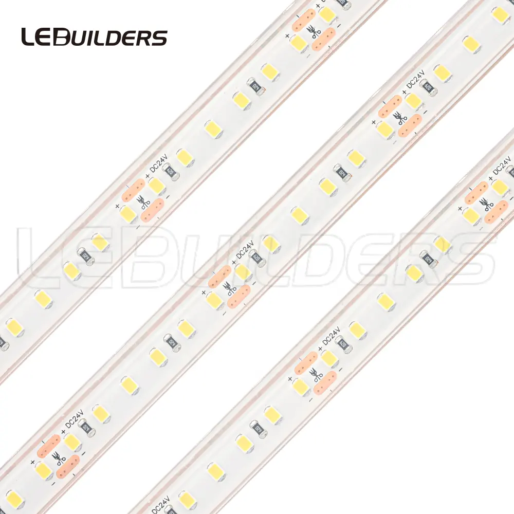 Tira de led ip68, dc12v 24v 60 120 leds/m 2835 branco à prova d'água com 3 anos de garantia