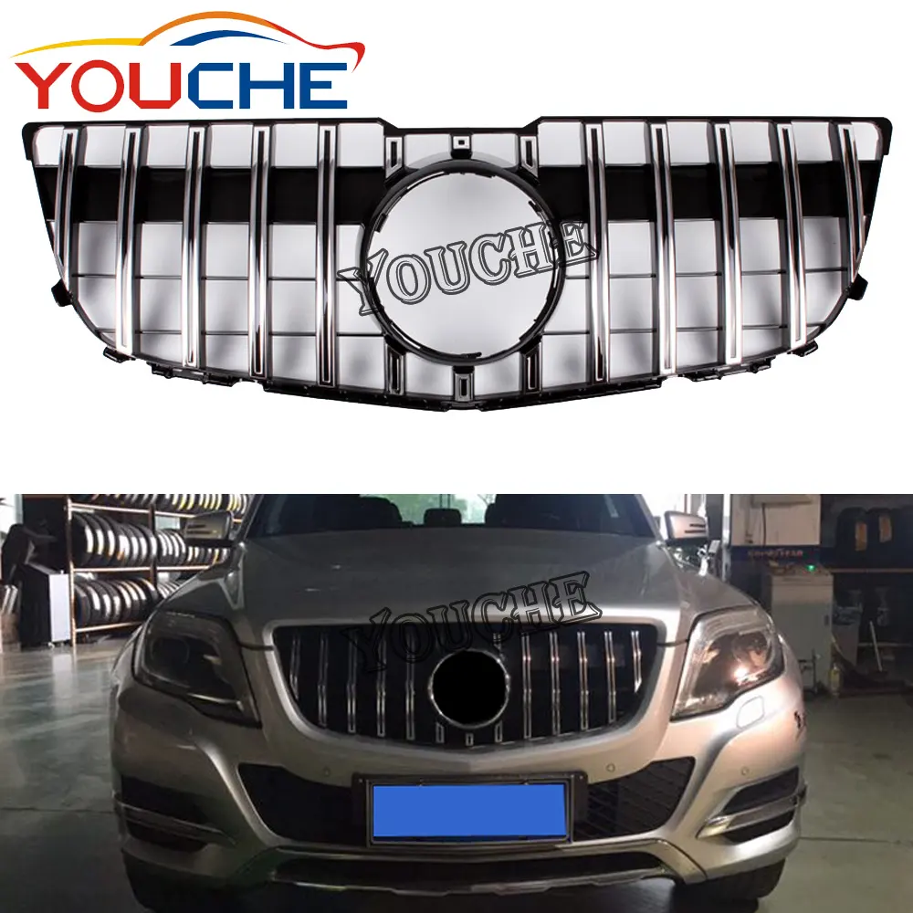 GT style grille de pare-chocs avant capuche en maille pour Mercedes Benz GLK classe X204 5 portes VUS 2012-2015