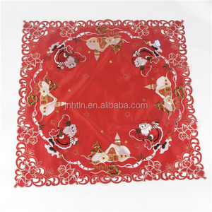 Poliéster rojo Navidad Santa <span class=keywords><strong>clau</strong></span> Mesa bordada paño - Product Image 1