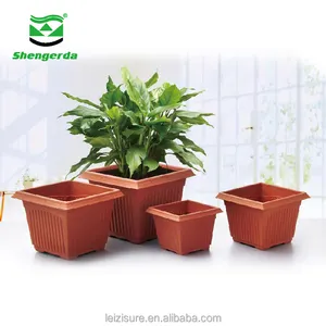 Vente chaude cube en plastique pots de fleurs et planter jardin pot de fleur