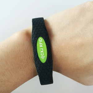 Pulsera rfid de silicona ajustable, resistente al agua, 13,56 mhz