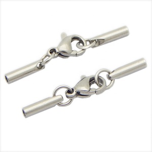 Sini đồ trang sức Bán buôn giá rẻ 1.5mm 1.8mm 2.5mm 316L thép không gỉ tôm hùm <span class=keywords><strong>Clasp</strong></span> với đuôi Extender chuỗi kết thúc mũ - Product Image 1