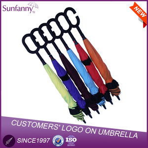 Oferta de la fábrica de paraguas de doble capa paraguas inverso de adentro hacia afuera con forma de C asa - Product Image 6