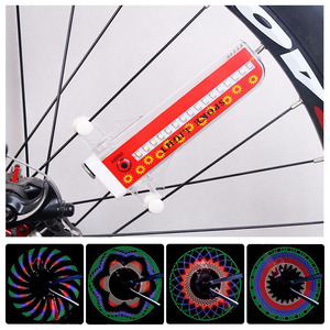 Signal lumineux de roue 2 faces, 32 motifs, étanche, arc-en-ciel, pour vélo, fixe <span class=keywords><strong>sur</strong></span> rayons de vélo - Product Image 2
