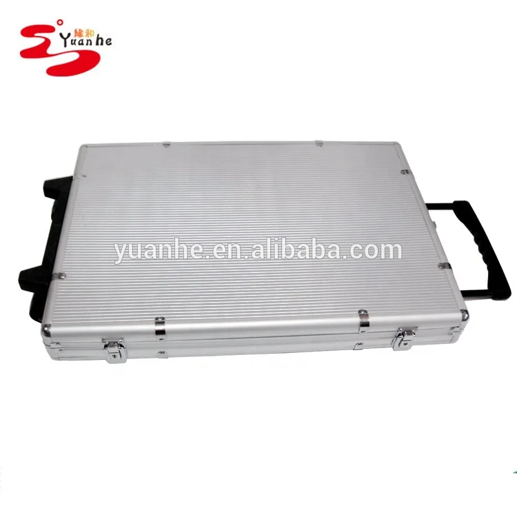 1000 шт. большой алюминиевый чехол на колесиках для покера