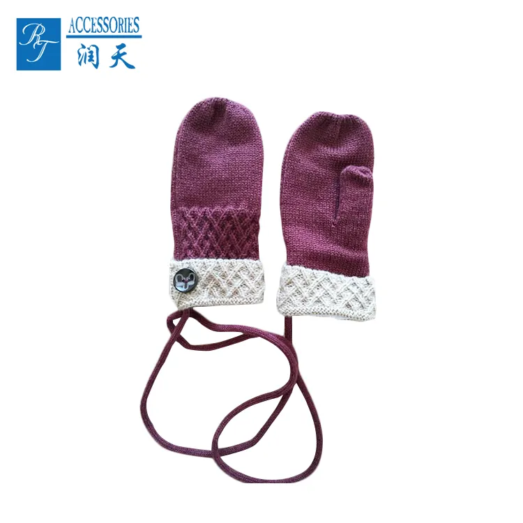 Unisex soft warmer mohair winter knitting glove mittens