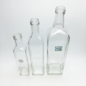 <span class=keywords><strong>Bottiglia</strong></span> Vuota Quadrata in <span class=keywords><strong>Vetro</strong></span> Trasparente per Olio d'Oliva e Aceto da 100ml a 1000ml con Coperchio - Product Image 5