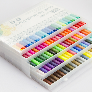 100 Warna Ganda Ujung Seni Sikat Pena dengan Fineliner Tip untuk Menggambar Gift Set - Product Image 2