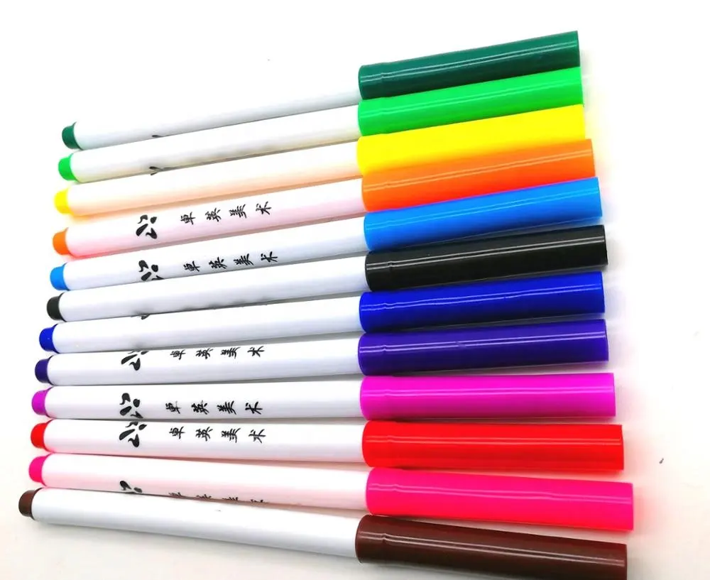 छात्रों के लिए टिप मार्कर धो सकते हैं पानी के रंग कलम महसूस किया