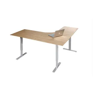 Good Quality And Price Of 3 Legs L Shape Office Sit To Stand Corner Height Adjustable Desk