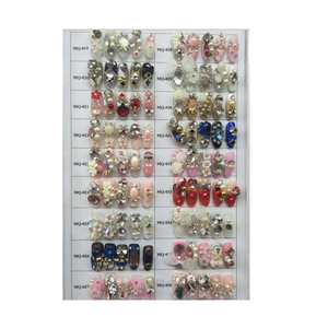 24 pièces/boîte, <span class=keywords><strong>faux</strong></span> <span class=keywords><strong>ongles</strong></span> de <span class=keywords><strong>mariée</strong></span> de luxe faits à la main, 3D, diamants, autocollants, magnifiques <span class=keywords><strong>ongles</strong></span> de mariage - Product Image 4