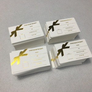 Tùy Chỉnh Hai Mặt Vàng Lá Dập Dày Matt Thẻ Trắng Hiển Thị Thẻ - Product Image 2