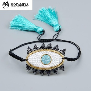 MI-B180261 MoyaMiya Miyuki Delica Perles Bracelet Fait Main Mauvais Œil Tissé Chaîne Avec Gland Bijoux Femmes Unisexe Ojo Turco - Product Image 3