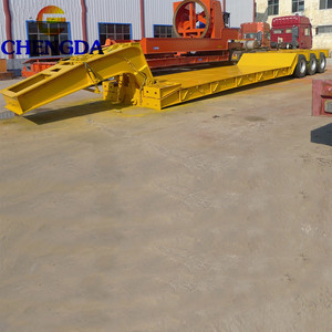 3 Axle 4 Poros Sistem Hidrolik Dilepas Gooseneck Lowbed Trailer Lowboy Semi Trailer - Product Image 5