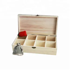 中国工厂批发木制茶叶盒便宜定制8格木制茶叶盒