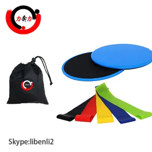 Resistance Band Fitness Fitness Set Gliding Discs With 5 Resistance Loop Band