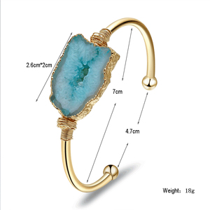 Bojiu Druzy <span class=keywords><strong>Ametista</strong></span> Pietra Naturale <span class=keywords><strong>Oro</strong></span> Avvolto Braccialetto Del Braccialetto - Product Image 5