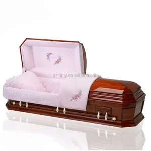 JS-A204葬礼木棺材和棺材中国制造