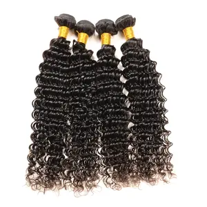 Unverarbeitetes jungfräuliches menschliches Haar Deep Wave Indian Curly Remy Hair Weave Extensions